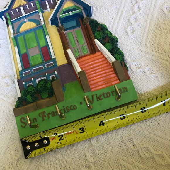 Vintage 3D San Francisco Victorian House Key Holder 8x5.75 Housewarming Gift - Picture 7 of 7